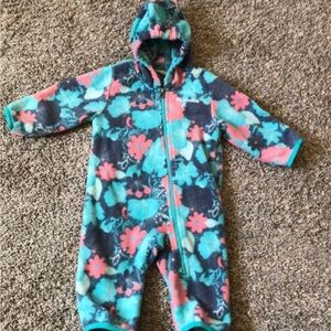 Columbia Blue and Pink Floral Kids One Piece